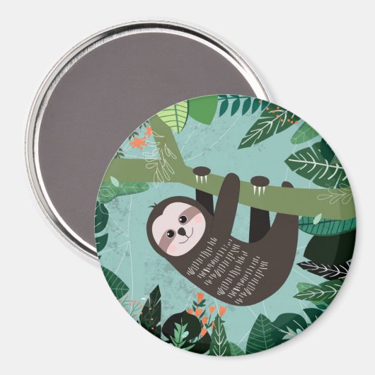 Sloth Magnet Magneet (Voorkant / Achterkant)
