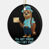 Sloth Mailman Funny en Rude Mailman Postal Worker Keramisch Ornament (Links)