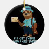 Sloth Mailman Funny en Rude Mailman Postal Worker Keramisch Ornament (Achterkant)