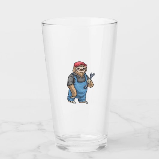 Sloth Mechanic Wrench Classic T-Shirt Glas (Voorkant)
