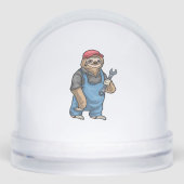 Sloth Mechanic Wrench Classic T-Shirt Sneeuwbol (Voorkant)