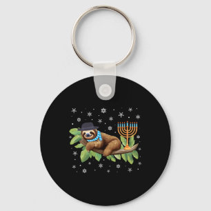 Sloth Menorah Hanukkah Chanukah Animal Sloths Jewi Sleutelhanger