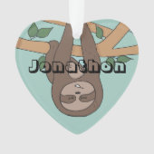 Sloth mignon Noël Enfants Nom Décoration (devant)