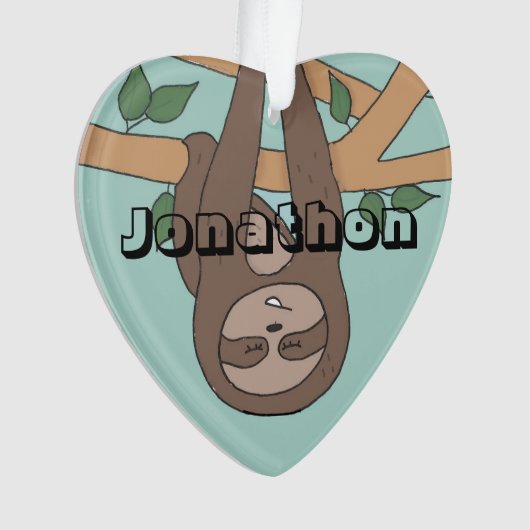 Sloth mignon Noël Enfants Nom Décoration (devant)