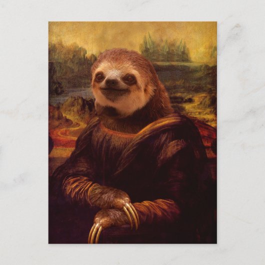 Sloth Mona Lisa Briefkaart (Voorkant)