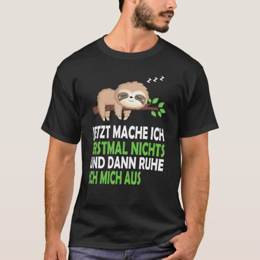 Sloth Nightdress Sleep Pajamas T-shirt (Voorkant)