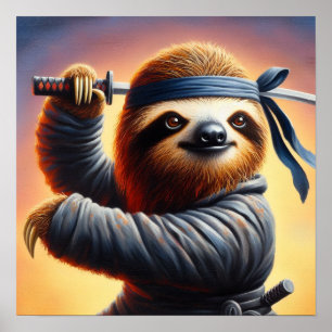 Sloth Ninja Poster