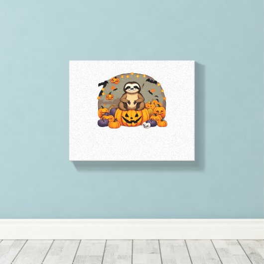 Sloth-o-ween Classic T-shirt Canvas Afdruk (Insitu (Houten vloer))