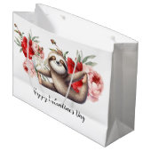 Sloth on Valentine's Day  Groot Cadeauzakje (Voorkant Gekanteld)