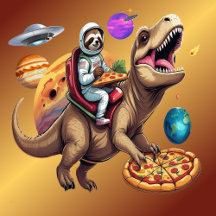Sloth Pizza T-Rex Space Avontuur