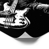 Sloth Playing B Guitar Funny B Player Bist Sloth Poster (Hoek)