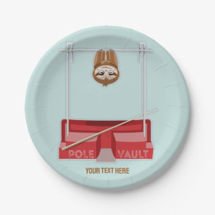 Sloth Pole Vault Atletiek Papieren Bordje