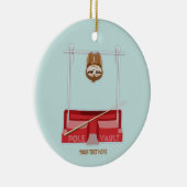 Sloth Pole Vaulting Sportdag Keramisch Ornament (Rechts)