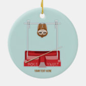 Sloth Pole Vaulting Sportdag Keramisch Ornament (Achterkant)