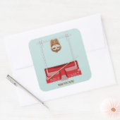 Sloth Pole Vaulting Sportdag Vierkante Sticker (Envelop)