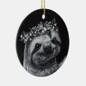 Sloth Princess Keramisch Ornament (Rechts)