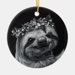 Sloth Princess Keramisch Ornament