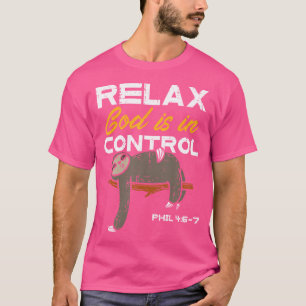 Sloth Relax God is In Control Jesus Christian Men T-shirt