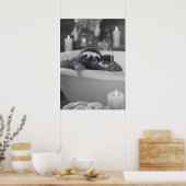 Sloth Relaxing in the Tub Fun Bathroom Poster (Cuisine)