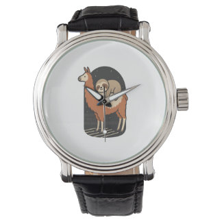 Sloth Riding Llama Horloge