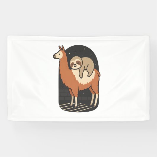 Sloth Riding Llama Spandoek (Horizontaal)