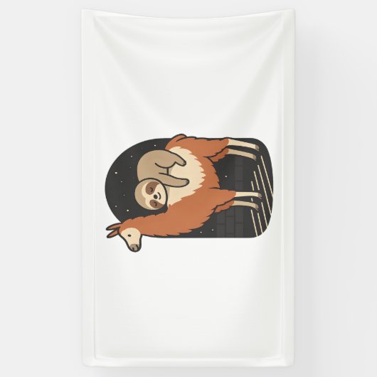 Sloth Riding Llama Spandoek (Verticaal)