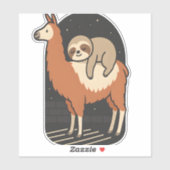 Sloth Riding Llama Sticker (Vel)