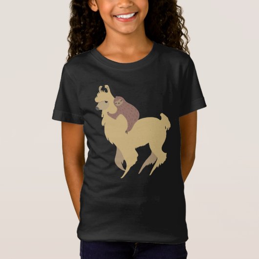 Sloth Riding Llama T-shirt (Voorkant)