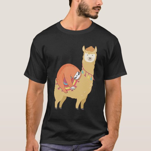 Sloth Riding llama T-shirt (Voorkant)