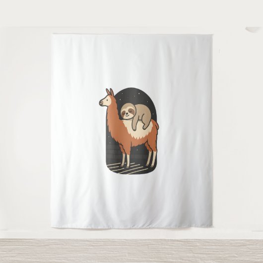 Sloth Riding Llama Wandkleed (Voorkant)