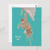 Sloth Rock Climber Trad-uitrusting Briefkaart (Voorkant / Achterkant)