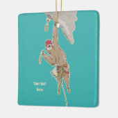 Sloth Rock Climber Trad-uitrusting Keramisch Ornament (Links)