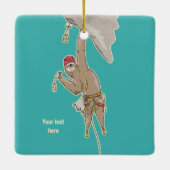 Sloth Rock Climber Trad-uitrusting Keramisch Ornament (Achterkant)