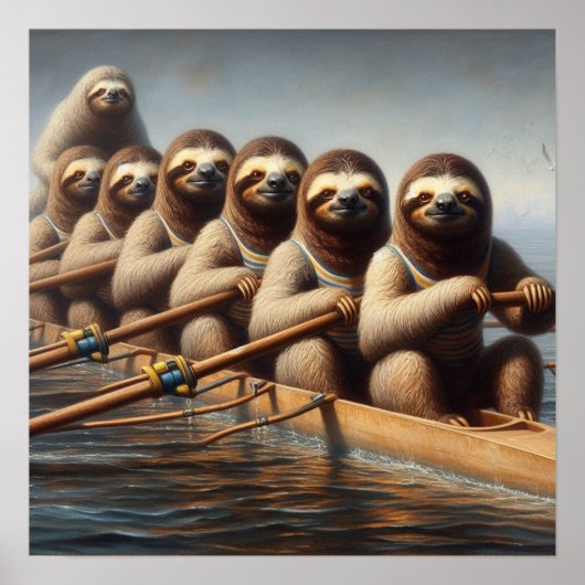 Sloth Roeiteam Poster (Voorkant)