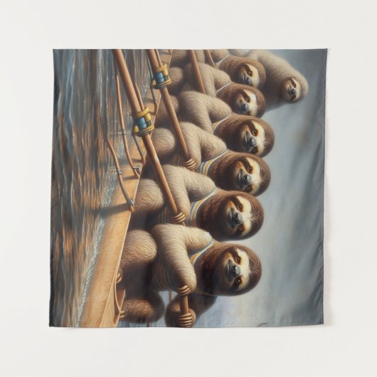 Sloth Roeiteam Wandkleed (Voorkant (horizontaal))