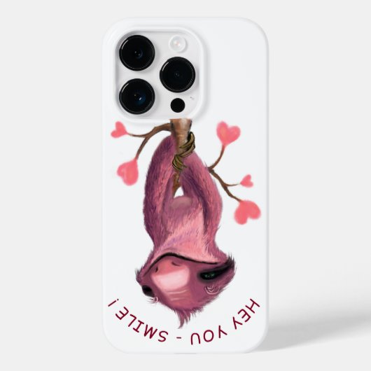 Sloth romantique - Coque sourire coque iphone (Verso)
