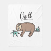 Sloth Says Chill Fleece Deken (Voorkant)