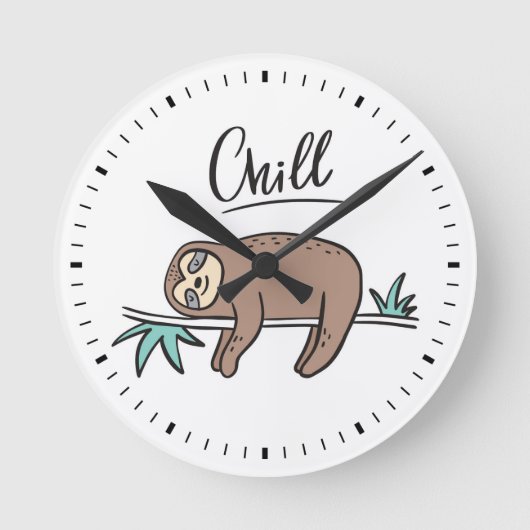 Sloth Says Chill Ronde Klok (Voorkant)