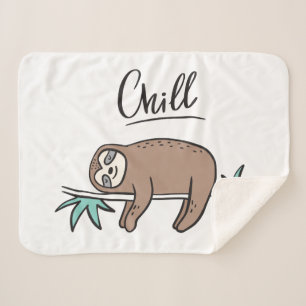 Sloth Says Chill Sherpa Deken