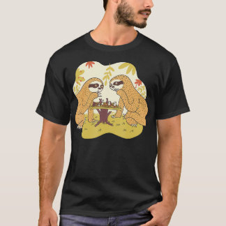 Sloth Schaakspel Schaakbord T-shirt