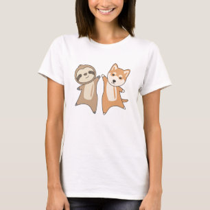 Sloth Shiba Dog Dierenvrienden Sloth Dogs T-shirt