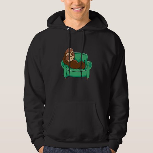 SLOTH SLOTH SLEEPING ON COUCH RELAX NAP REST HOODIE (Voorkant)