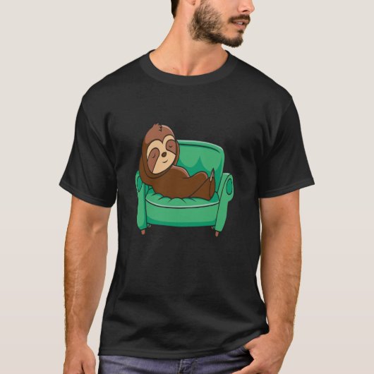 SLOTH SLOTH SLEEPING ON COUCH RELAX NAP REST T-SHIRT (Voorkant)