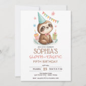 Sloth sloth-tastic kids birthday kaart (Voorkant)
