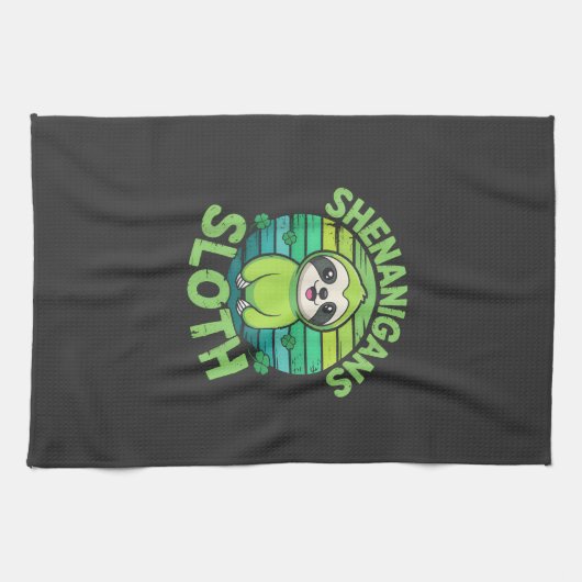 Sloth St Patricks Day Sloth Shenanigans Cute Anima Theedoek (Horizontaal)