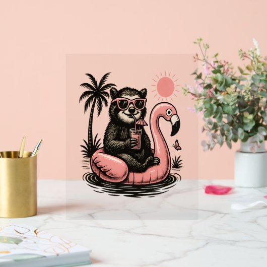 Sloth Summer Vibes Acryl Bord (Huwelijk)