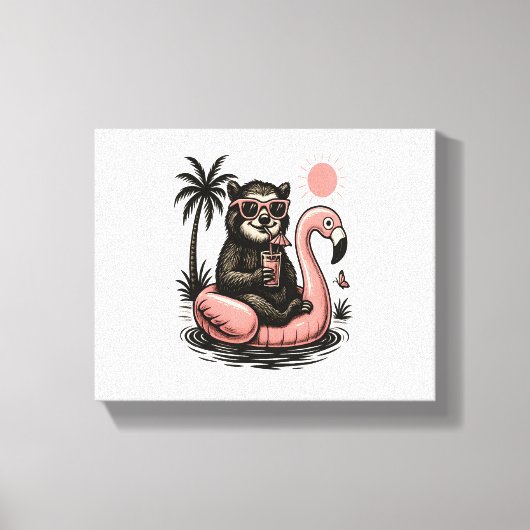 Sloth Summer Vibes Canvas Afdruk (Voorkant)