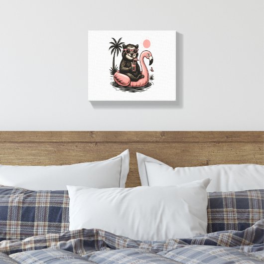 Sloth Summer Vibes Canvas Afdruk (Insitu (Slaapkamer))