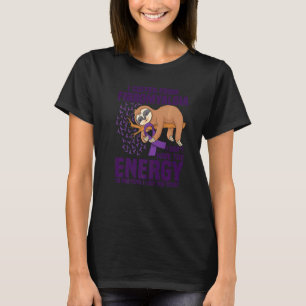 Sloth Support Paarse Ribbon Warrior Fibromyalgia A T-shirt