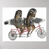 sloth surf bike poster (Devant)